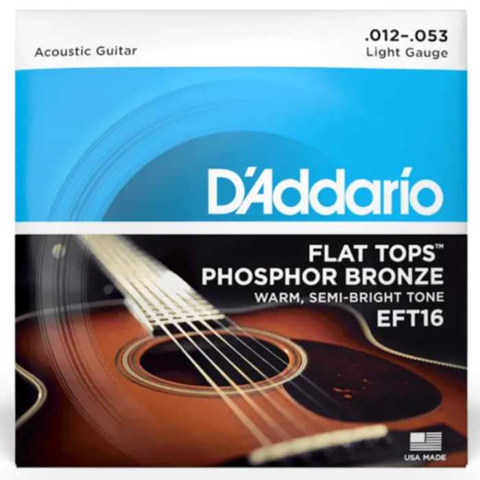 Flat Tops akustiskās ģitāras stīgas Daddario EFT16 (12-53)