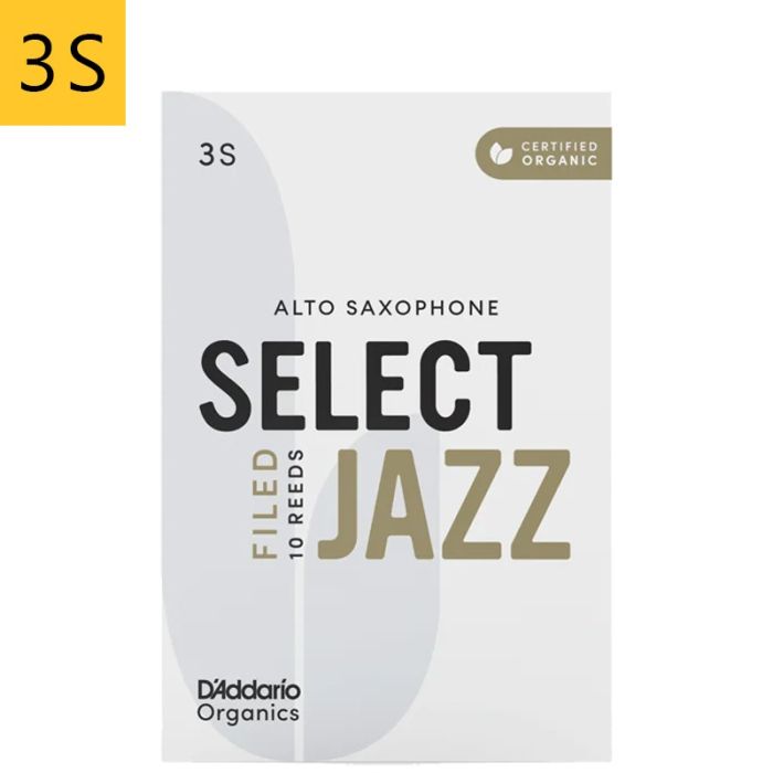 3 Soft Daddario Select Jazz Filed Organic alta saksofona mēlīte