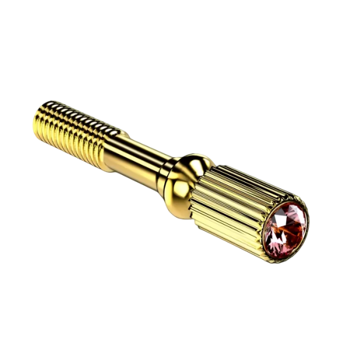 JLV ligatūras savilcējskrūve ar sarkanu dekoratīvo kristālu 