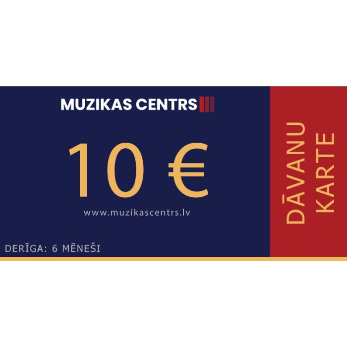 Mūzikas Centrs Dāvanu Karte 10 Euro vērtībā