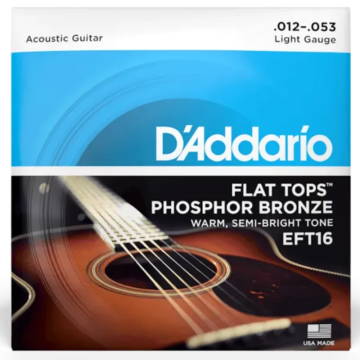 Flat Tops akustiskās ģitāras stīgas Daddario EFT16 (12-53)