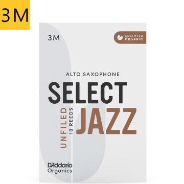 3 Medium Daddario Select Jazz Unfiled RRS10ASX3M alta saksofona mēlīte