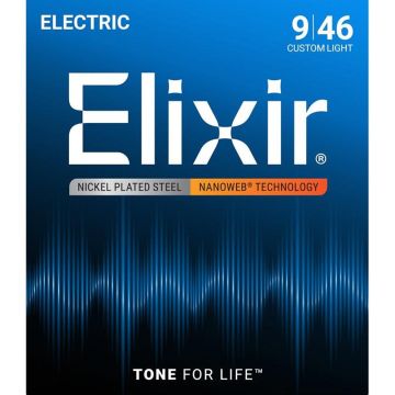 Elektriskās ģitāras stīgas Elixir 12027 Nanoweb (09-46)