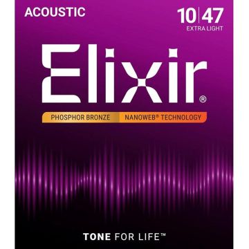 Akustiskās ģitāras stīgas Elixir 16002 Phosphor Bronze (10-47)