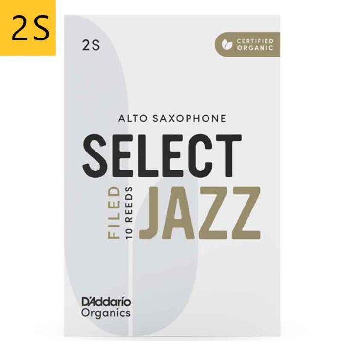 2 Soft Daddario Organic Select Jazz Filed ORSF10ASX2S alta saksofona mēlīte