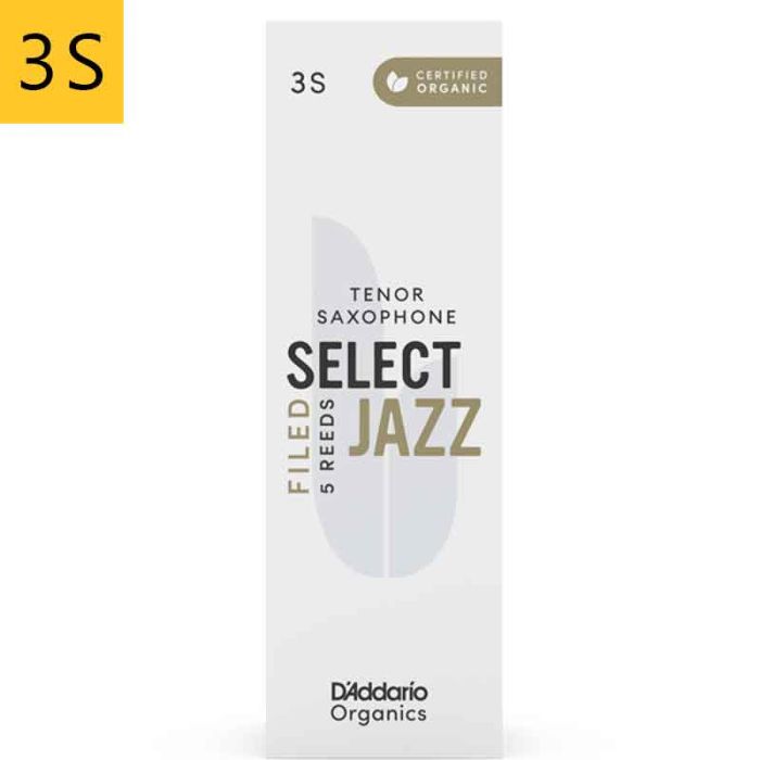 3 Soft D'addario Organic Jazz Select Filed ORSF05TSX3S tenora saksofona mēlīte