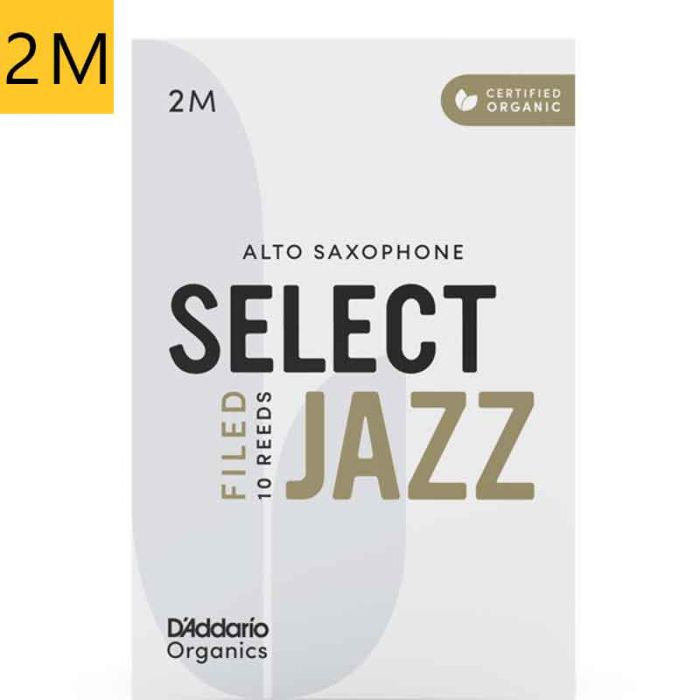 2 Medium D'addario Organic Select Jazz Filed ORSF10ASX2M alta saksofona mēlīte