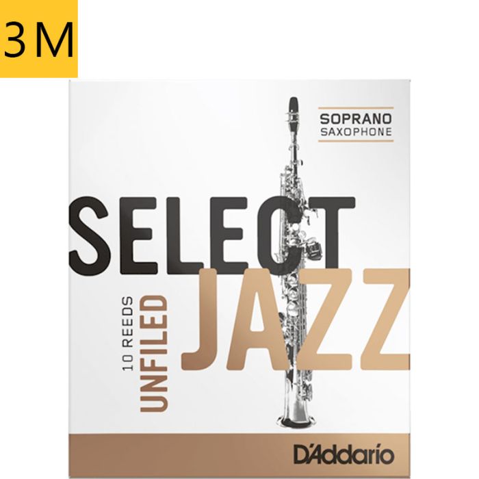 3 Medium RRS10SSX3M Daddario Select Jazz Unfiled soprāna saksofona mēlīte