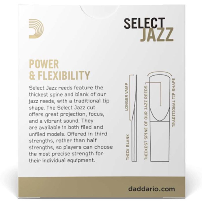 3 Hard Daddario Select Jazz Filed soprāna saksofona mēlīte