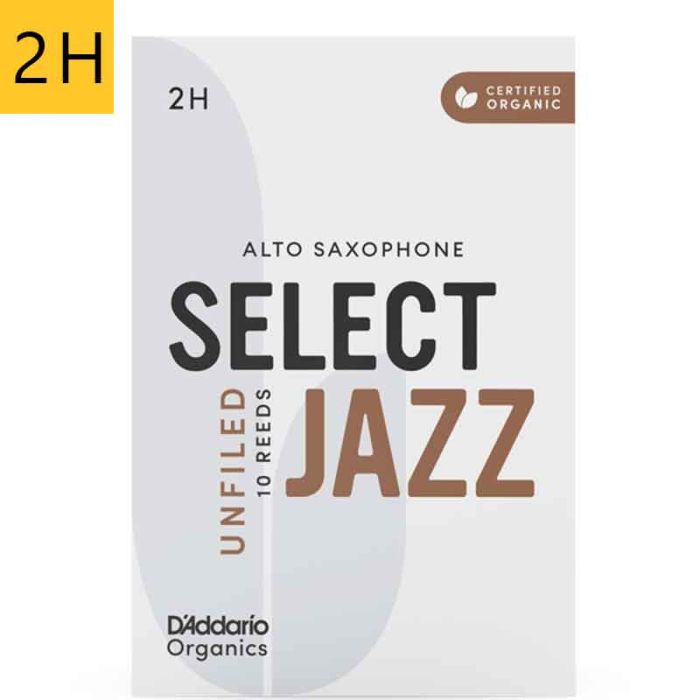 2 Hard Daddario Organic Select Jazz Unfiled ORRS10ASX2H alta saksofona mēlīte