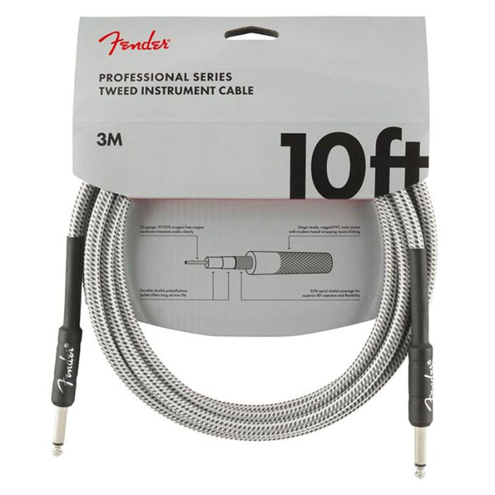 Ģitāras vads - Instrumentu vads 3 metri Fender Professional White Tweed