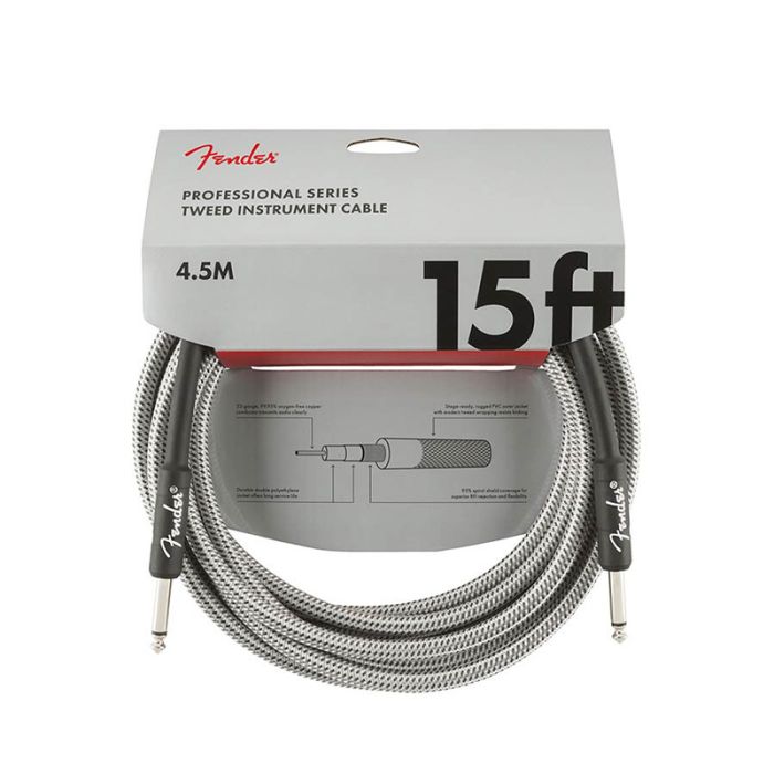 Instrumentu vads 4.5 metri Fender White Tweed