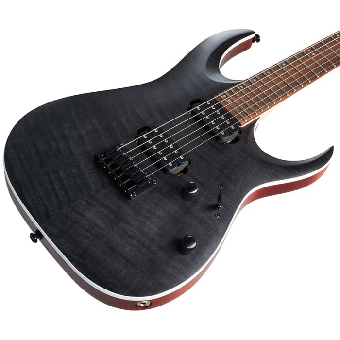 Ibanez RGA42FM-TGF electric guitar body from the side with the white background