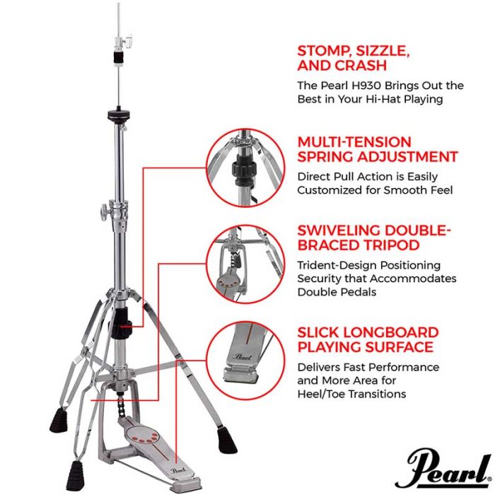 Pearl H-930 hi hat stand details