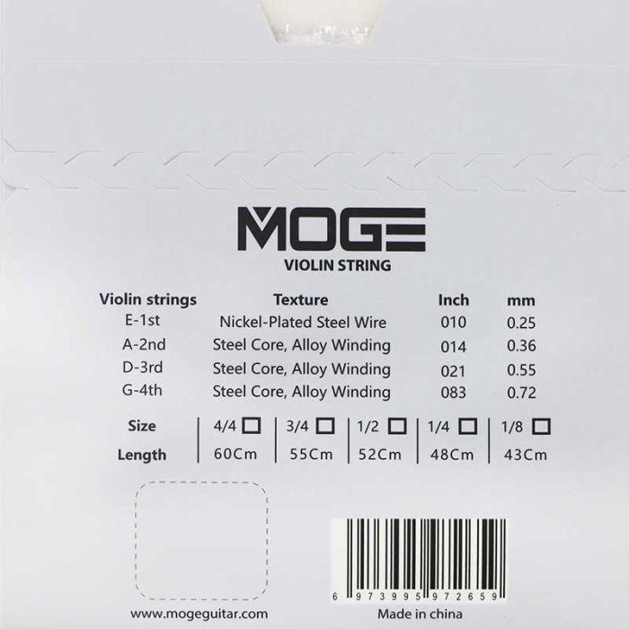 4/4 Vijoles stīgas Moge V1