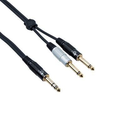6,3mm mono jack x2 - 6,3mm stereo jack vads 5 metri Bespeco