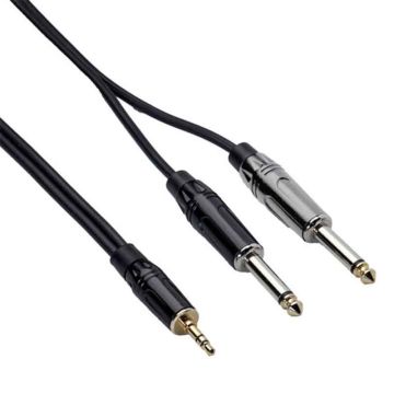 audio signāla vads mini jack uz lielo jack