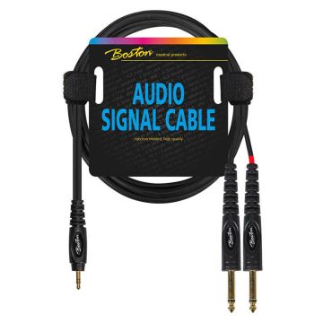 Audio signāla vads 3 metri 3,5mm stereo jack uz 6,3mm mono jack x2 Boston AC-263-300