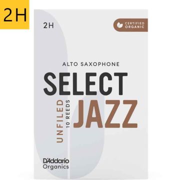 2 Hard Daddario Organic Select Jazz Unfiled ORRS10ASX2H alta saksofona mēlīte