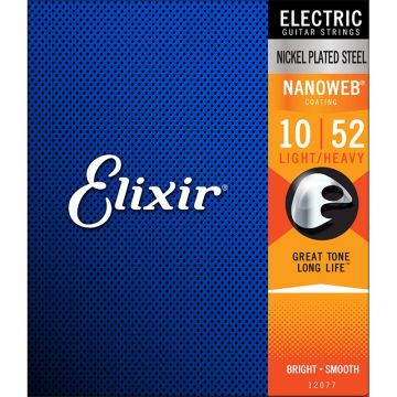 Elektriskās ģitāras stīgas Elixir 12077 Nanoweb (10-52)