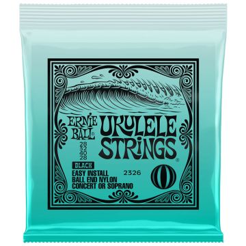 Soprāna un koncerta ukuleles stīgas, melnas Ernie Ball 2326