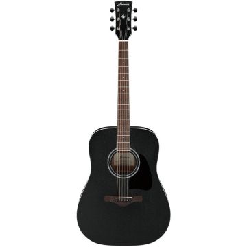 Ibanez AW84 WK Artwood front side view acoustic guitar black