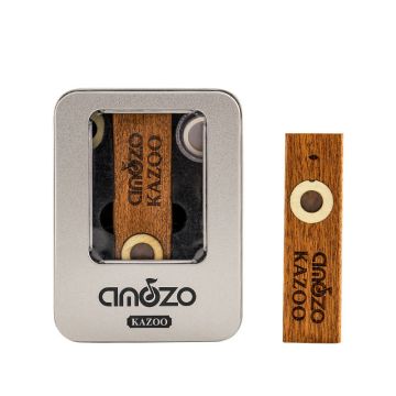 Koka kazoo ar metāla kastīti