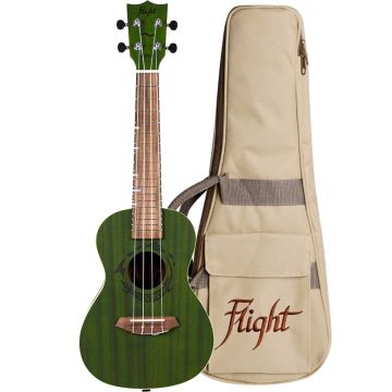 Zaļa loncerta ukulele ar somu Flight DUC-380-JADE